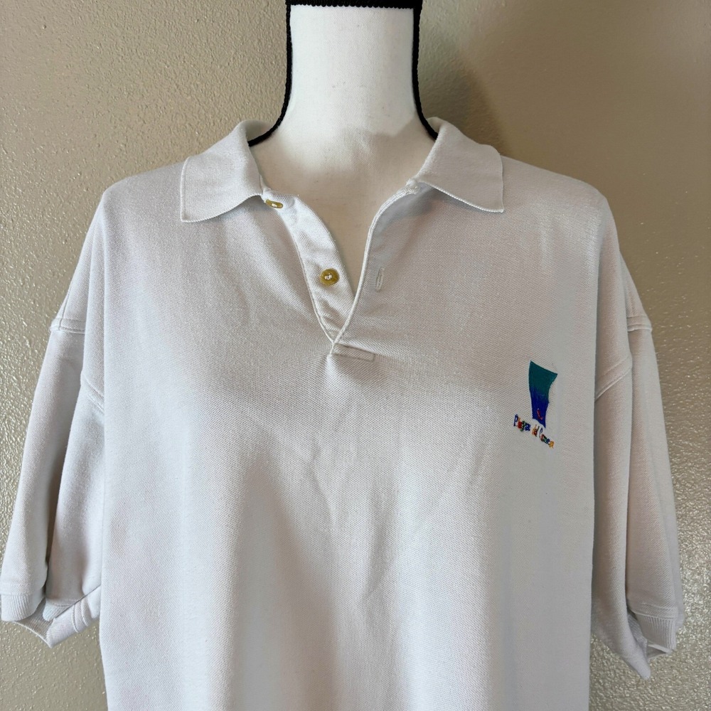 Playa del Carmen Mexico Souvenir White Golf‎ Polo Shirt Miro Men's XL Vacation - Picture 4 of 12
